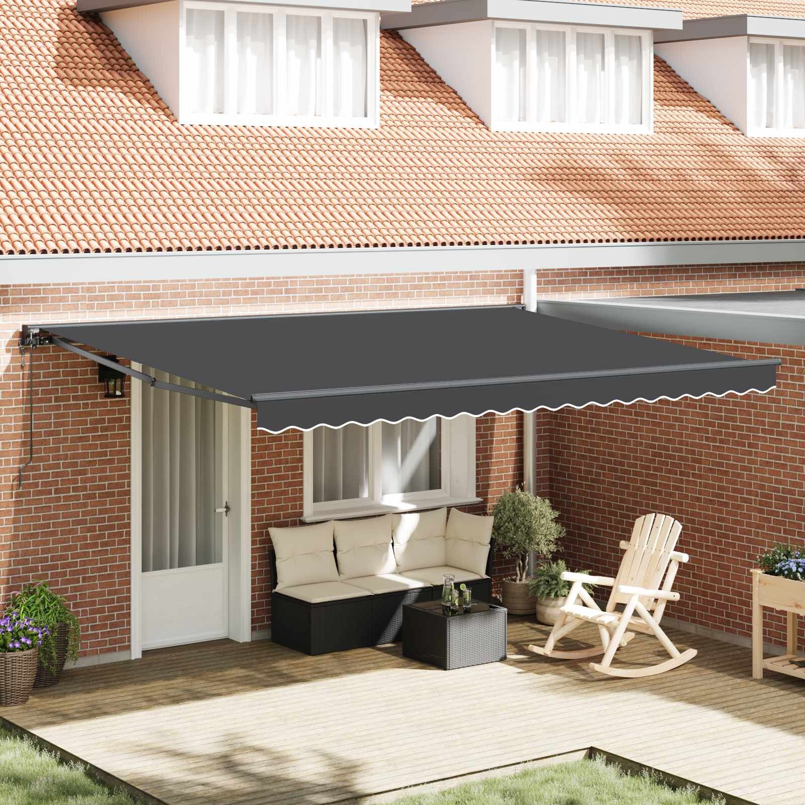 vidaXL Рамка за сенник Антрацит 450 × 300 cm Полиестер с PU покритие