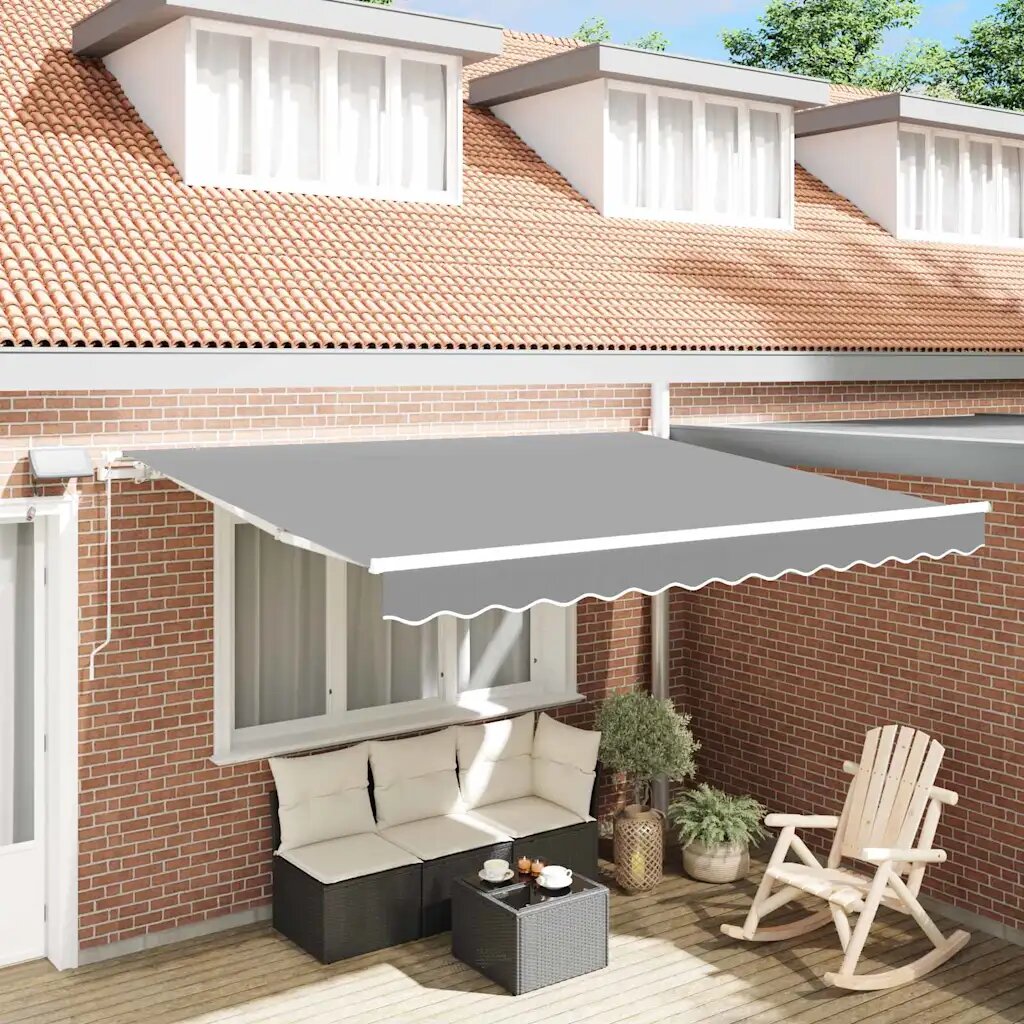 vidaXL Рамка за сенник Бяло 350 x 250 cm Алуминий