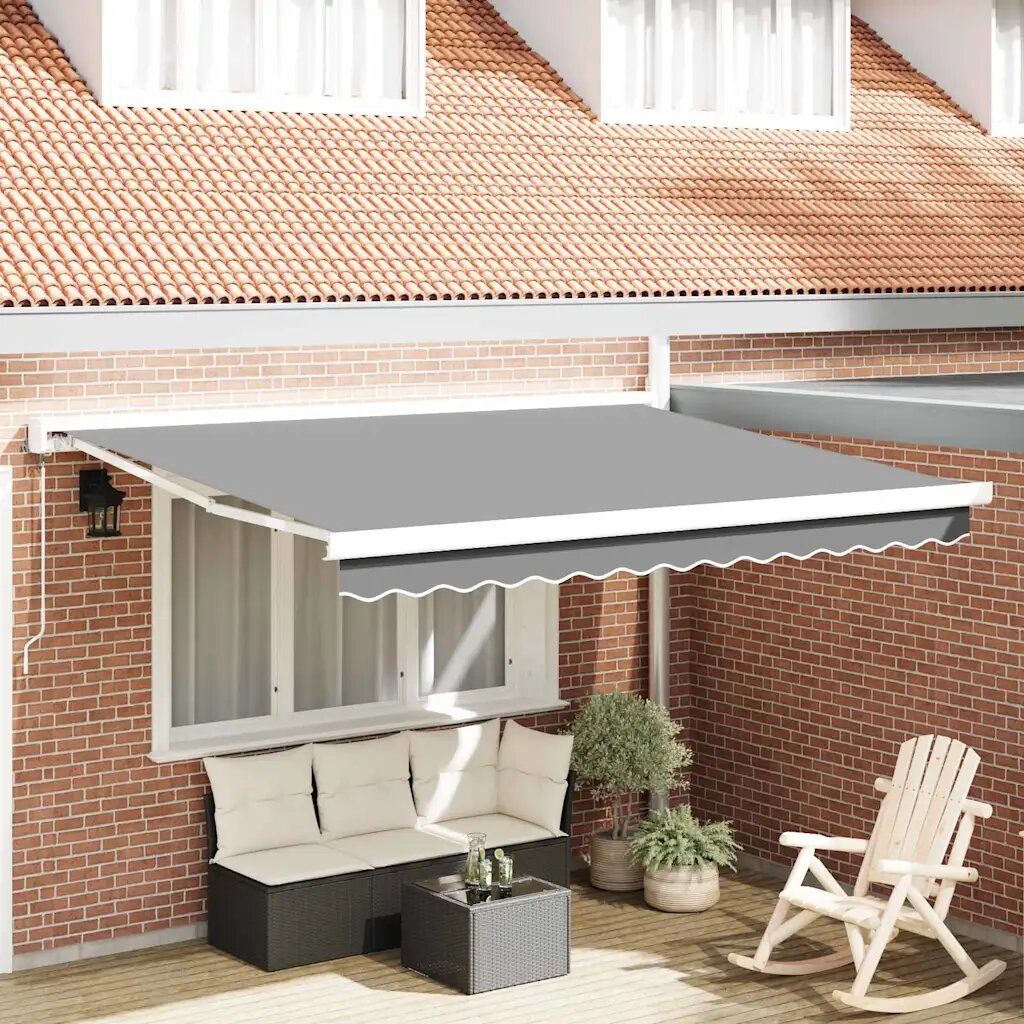 vidaXL Рамка за сенник Бяло 350 x 250 cm Алуминий