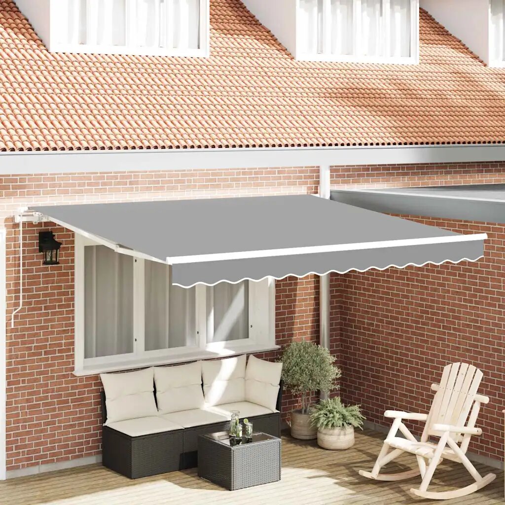 vidaXL Рамка за сенник Бяло 350 x 250 cm Алуминий
