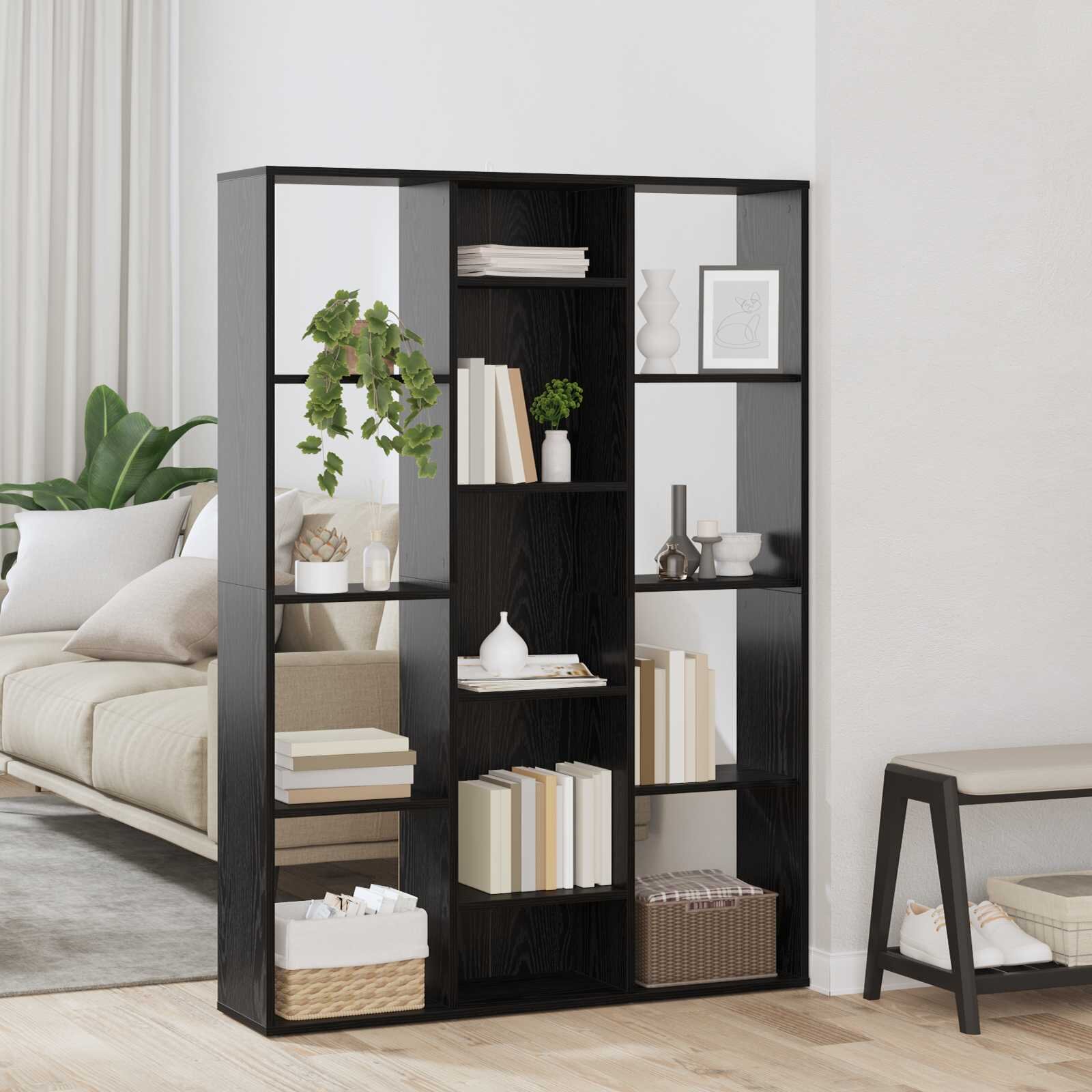 vidaXL Разделител за стая Черния дъб 100 x 24 x 140 см