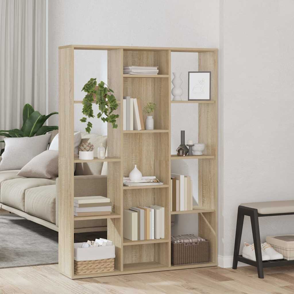 vidaXL Разделител за стая дъб сонома 100x24x140 см инженерно дърво
