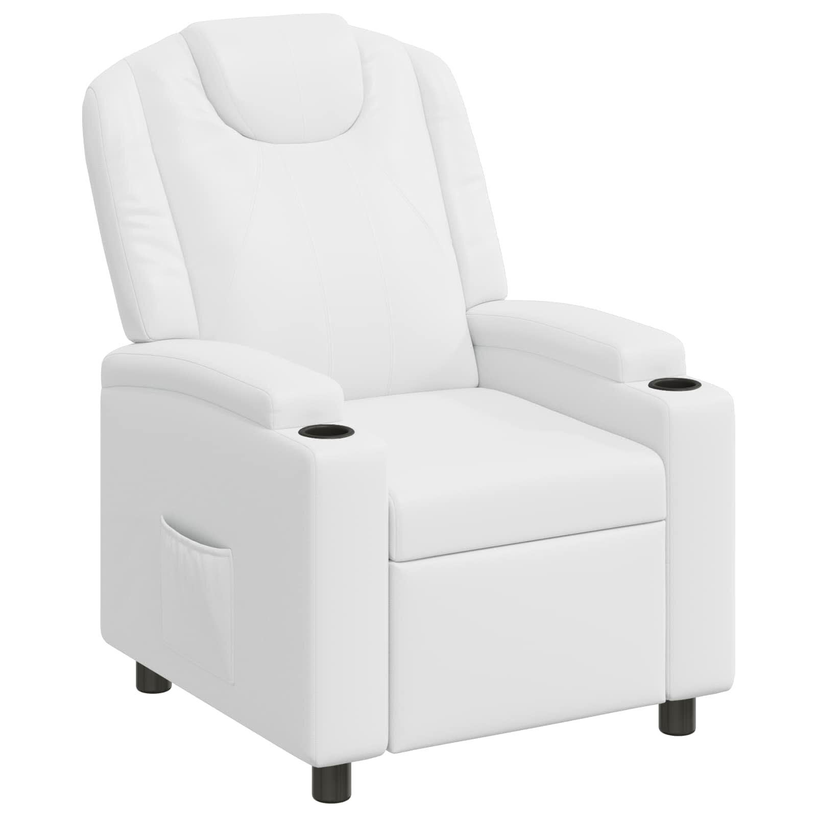 vidaXL Разтегателен стол Бяло 75 x 95 x 106 см Текстил