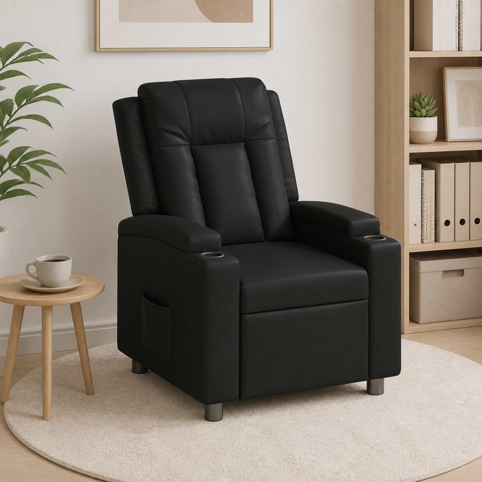 vidaXL Разтегателен стол Черно 75 x 95 x 100 cm Текстил