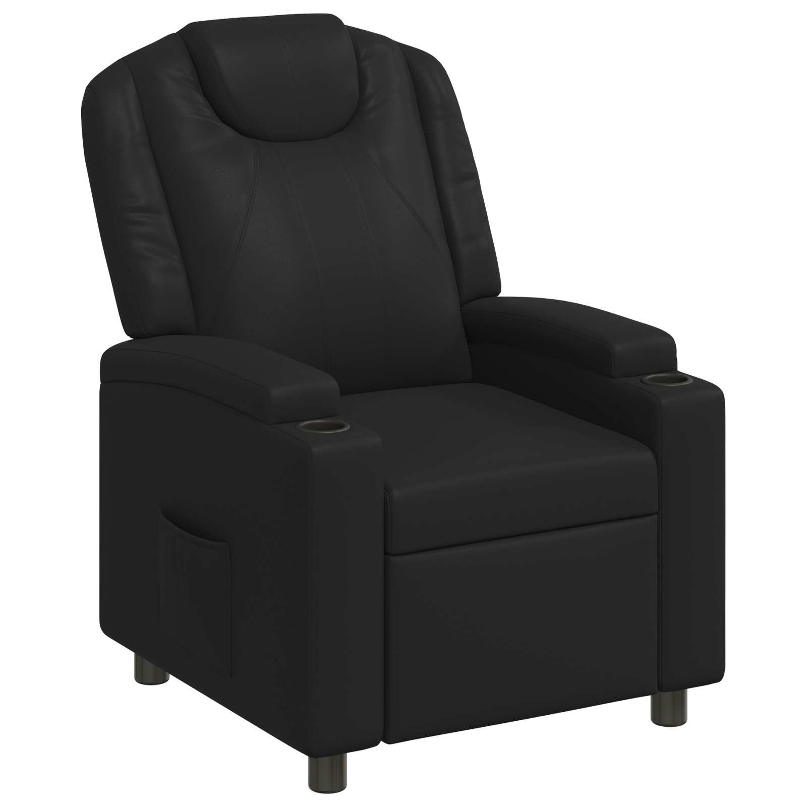 vidaXL Разтегателен стол Черно 75 x 95 x 106 см Текстил