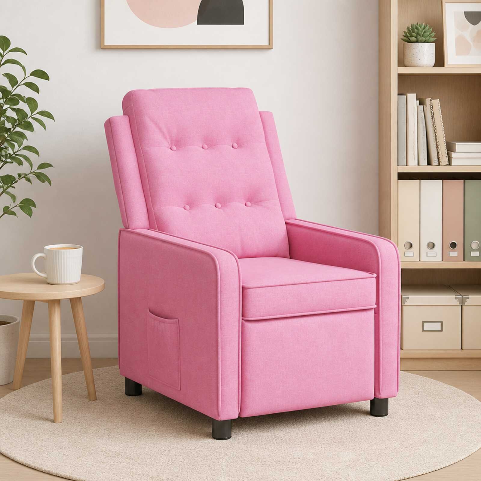 vidaXL Разтегателен стол Розово 65 x 93 x 102 cm Текстил