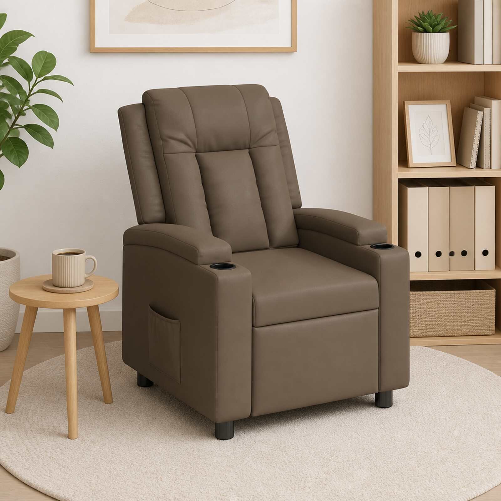 vidaXL Разтегателен стол Сиво 75 x 95 x 100 cm Текстил