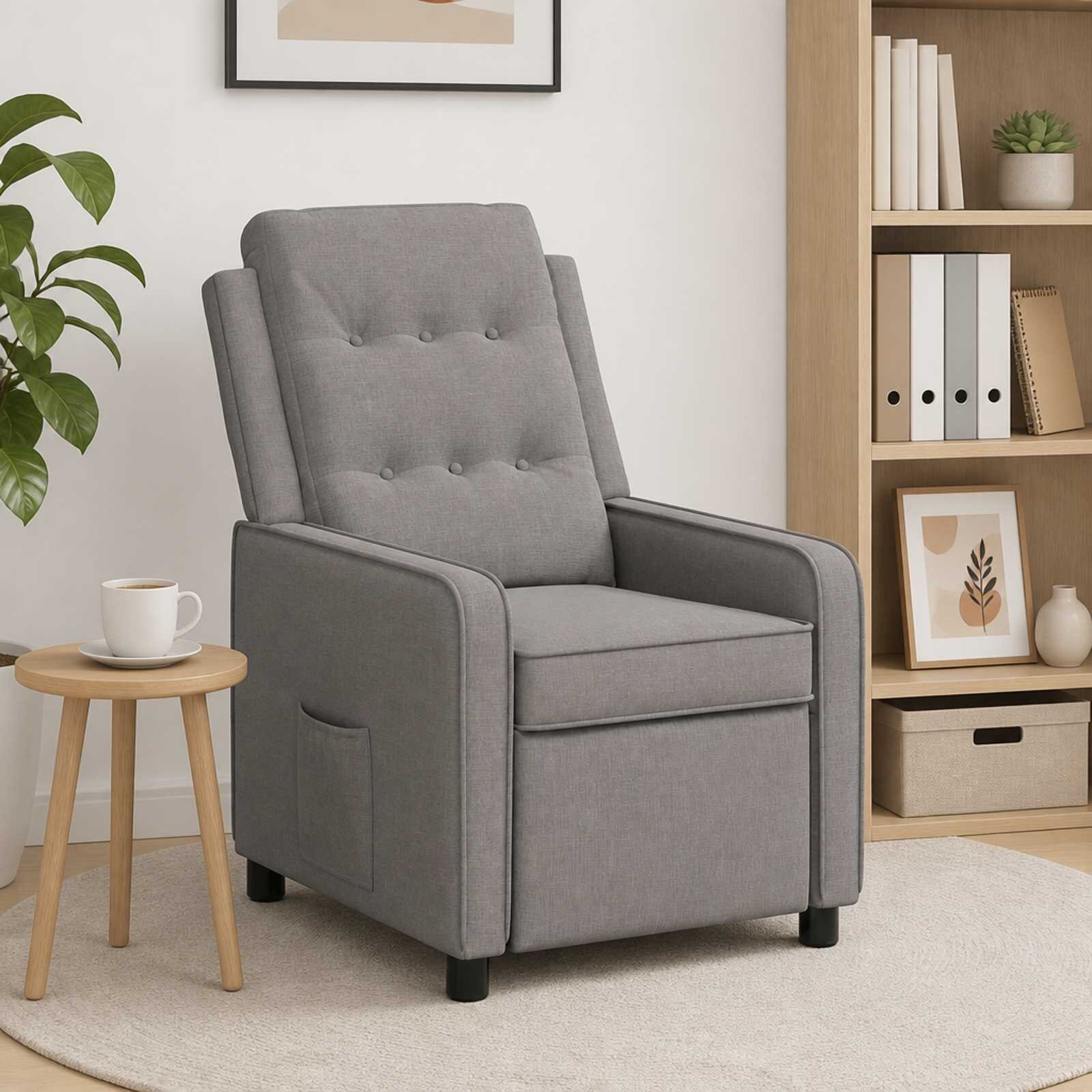 vidaXL Разтегателен стол Таупе 65 x 93 x 102 cm Текстил