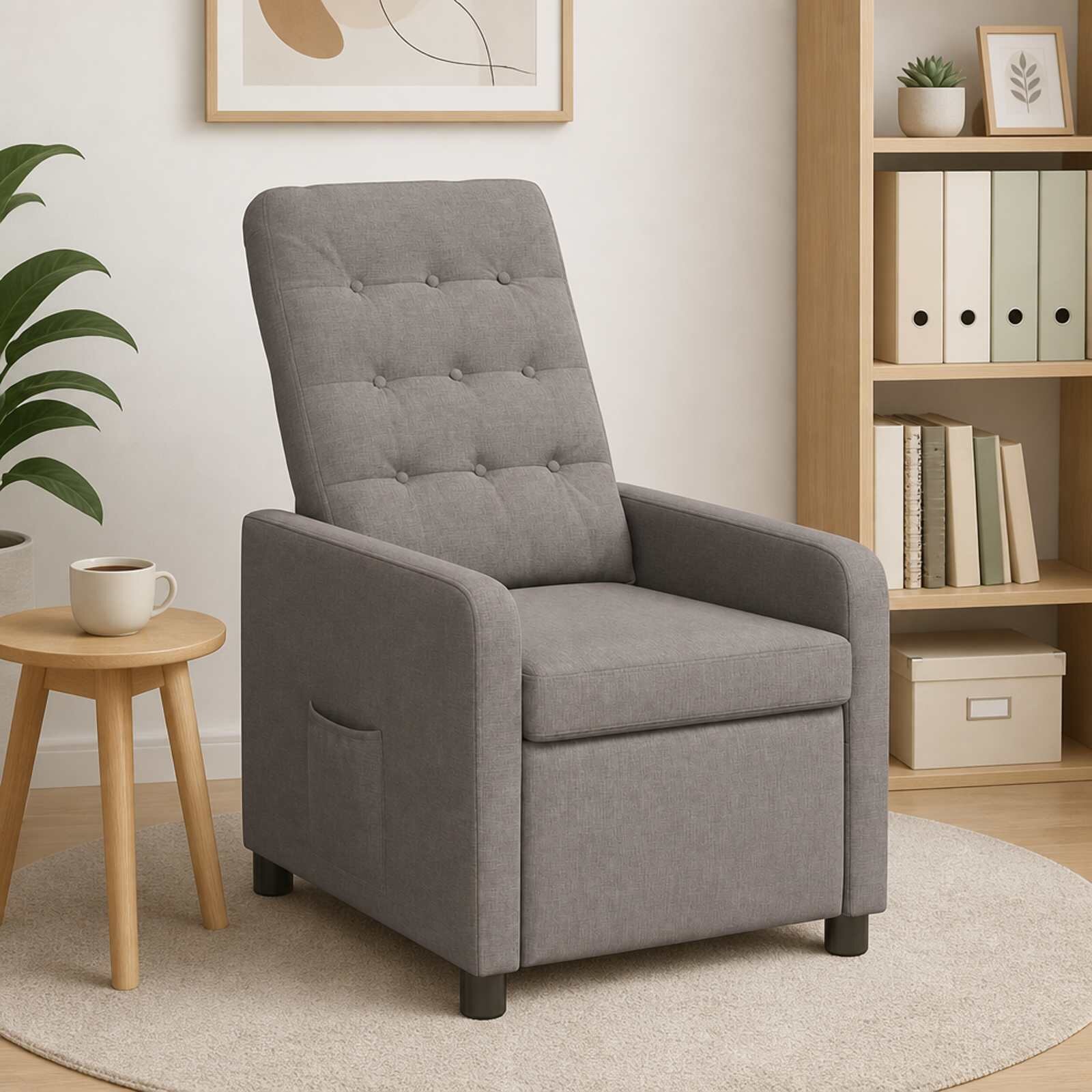 vidaXL Разтегателен стол Таупе 65 x 93 x 102 cm Текстил
