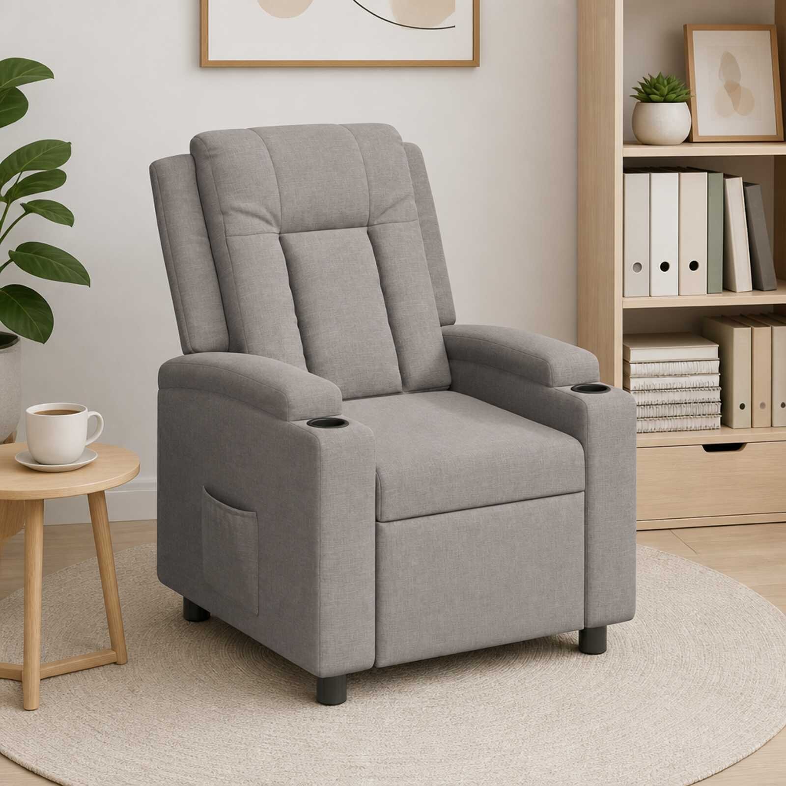 vidaXL Разтегателен стол Таупе 75 x 95 x 100 cm Текстил
