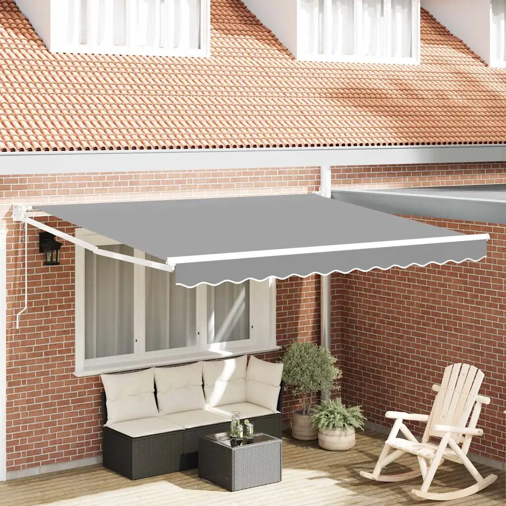 vidaXL Разтегателна рамка за сенник Бял 350 x 250 cm Алуминий