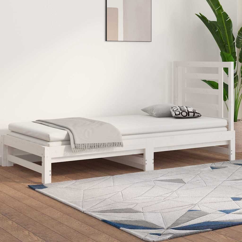 vidaXL Разтегателно дневно легло без матрак бяло 2x(90x200) см
