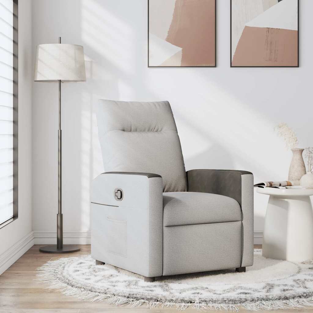 vidaXL Recliner Chair Cloud Grey Fabric