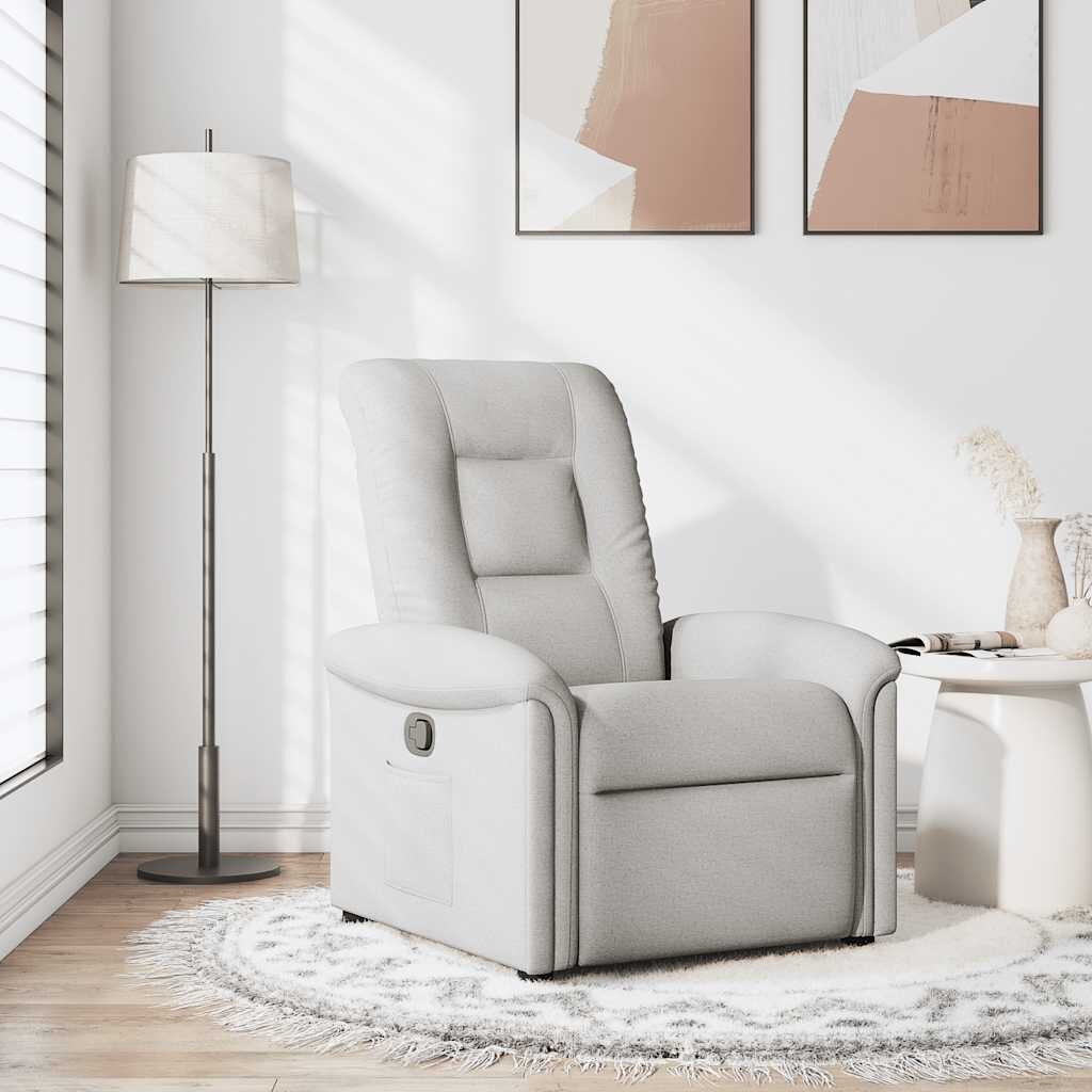 vidaXL Recliner Chair Cloud Grey Fabric