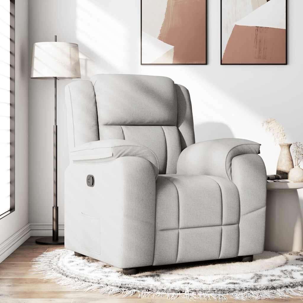 vidaXL Recliner Chair Cloud Grey Fabric