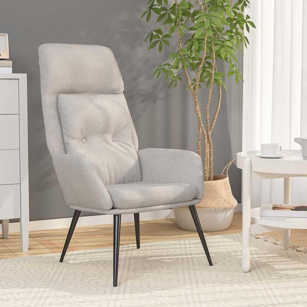vidaXL Релакс стол светлосив изкуствен велур