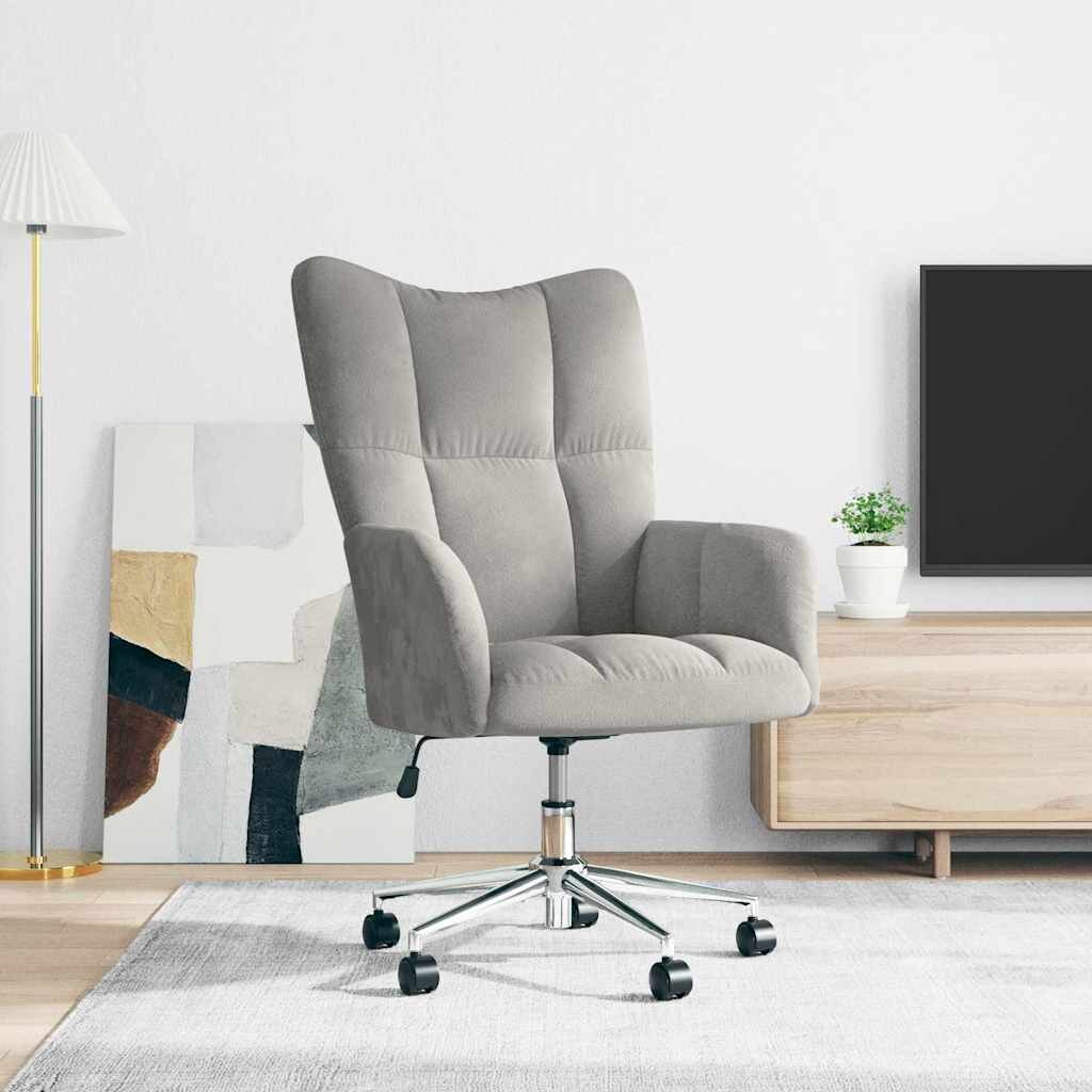 vidaXL Релакс стол светлосив кадифе