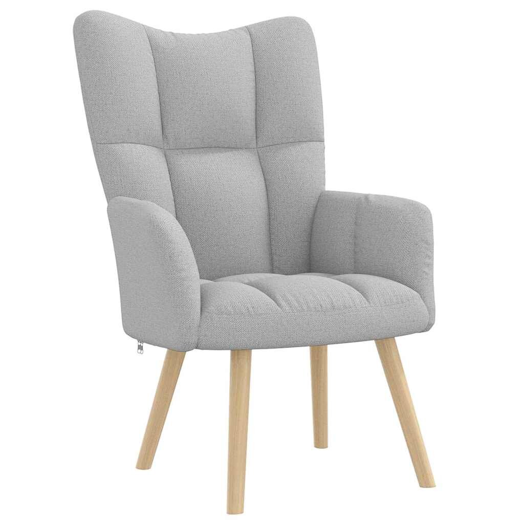 vidaXL Релаксиращ стол Cloud Grey Fabric
