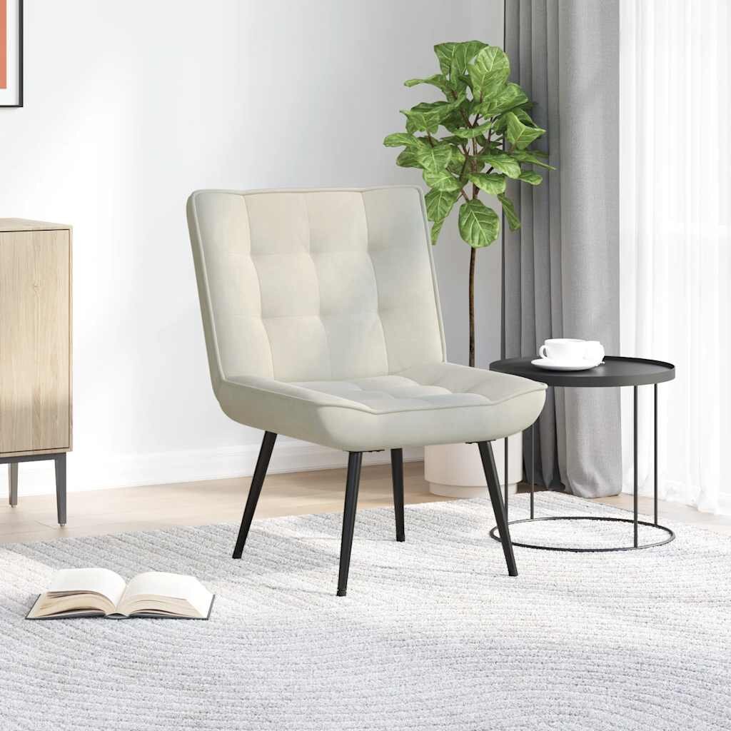 vidaXL Релаксиращ стол Cream 64x74x84 cm кадифе