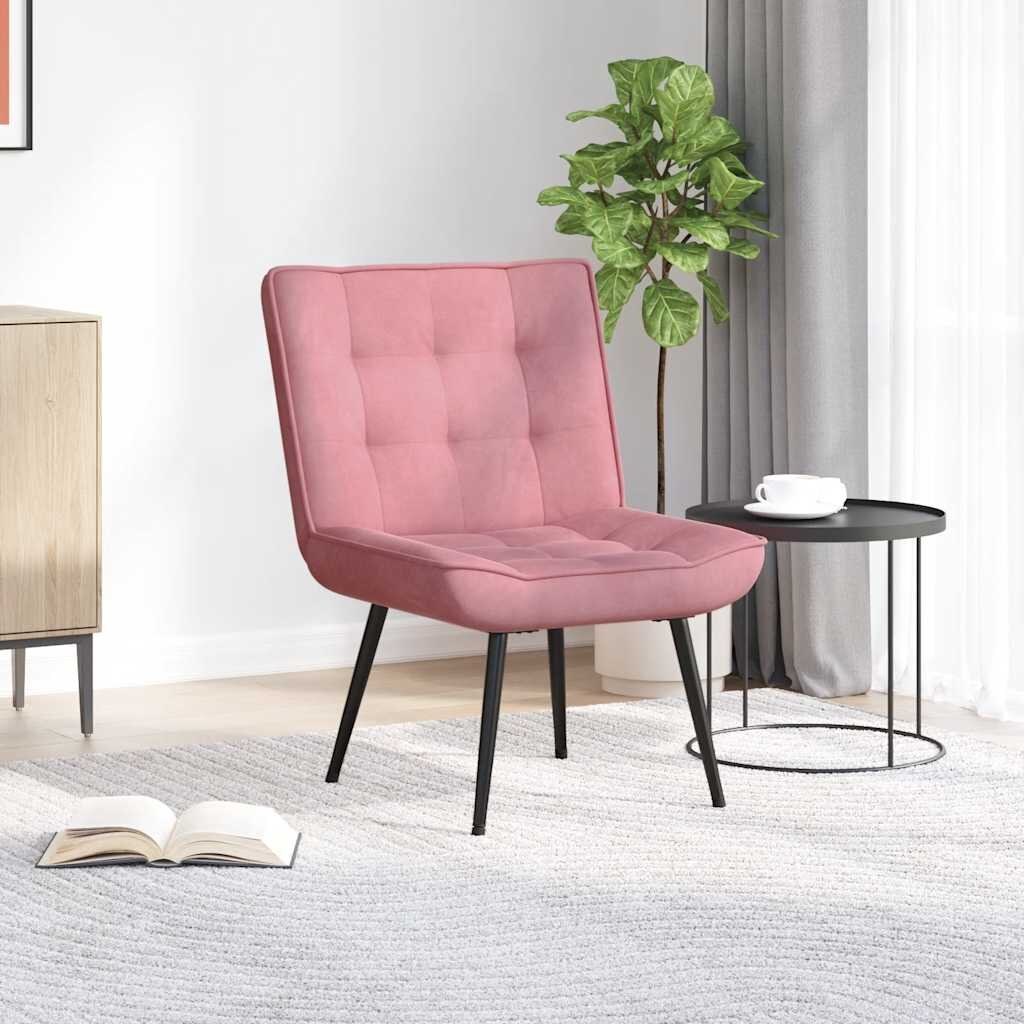 vidaXL Релаксиращ стол Pink 64x74x84 cm кадифе