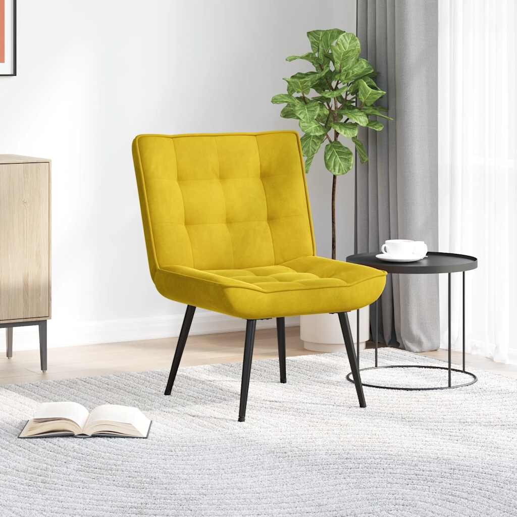 vidaXL Релаксиращ стол жълт 64x74x84 cm кадифе