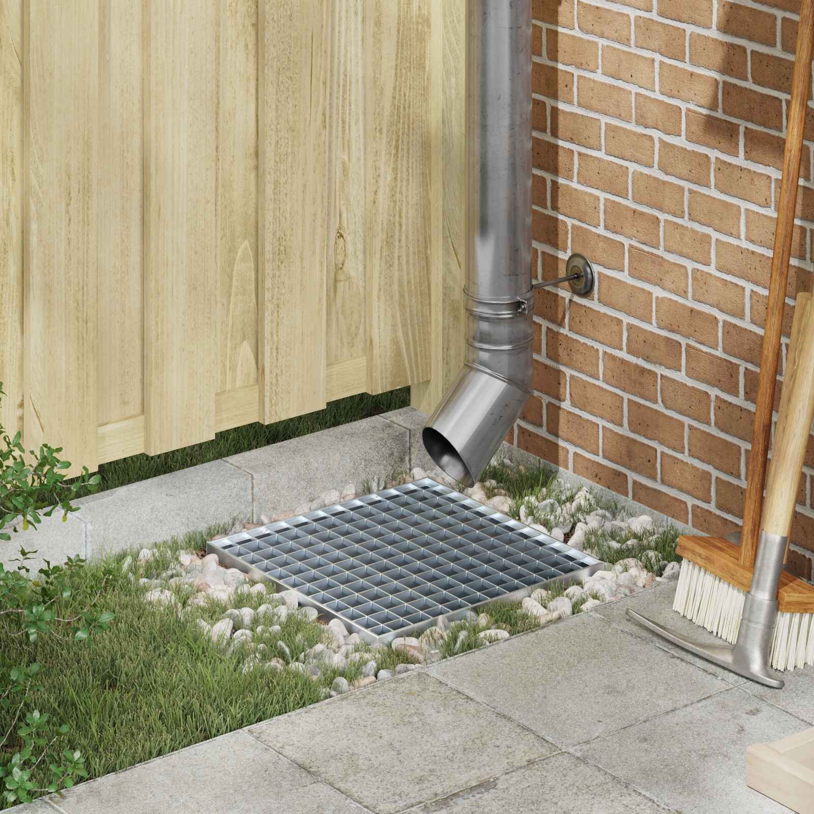 vidaXL Решетка Сребристо 40 x 40 x 2 cm Горещо поцинкована стомана