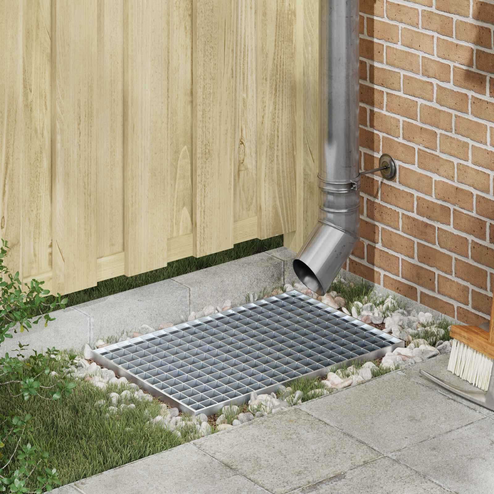 vidaXL Решетка Сребристо 60 x 40 x 2 cm Горещо поцинкована стомана