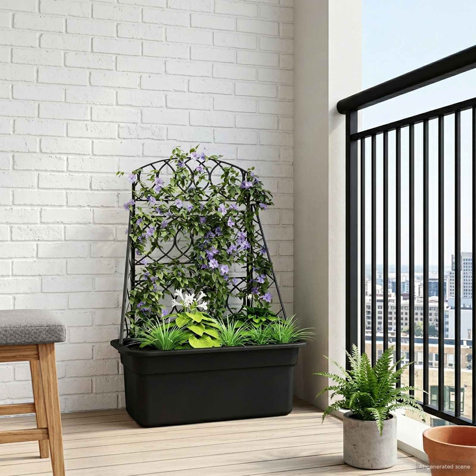vidaXL Решетка за контейнери Антрацит 58 x 29 x 78 см ПП