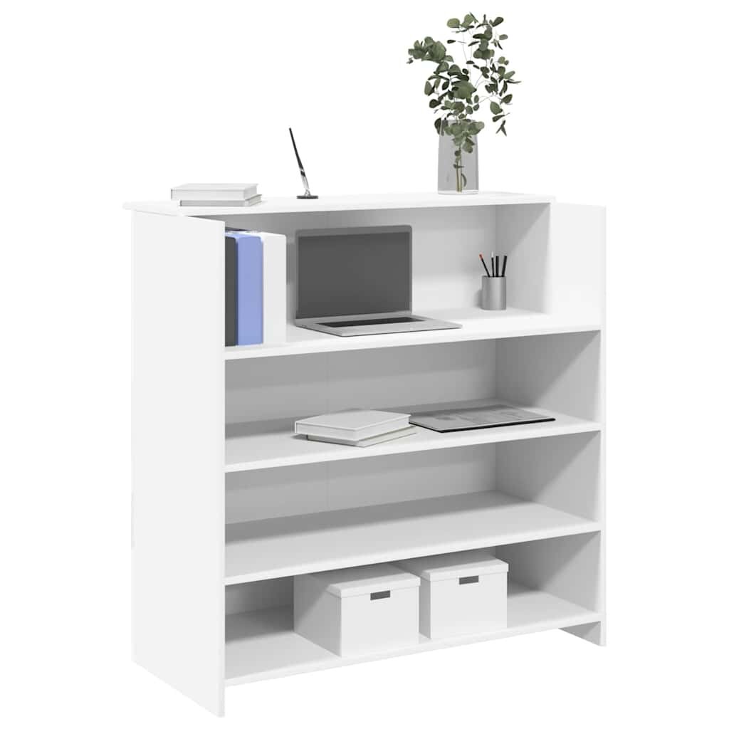 vidaXL Рецепционно бюро бяло 100x50x1035 см инженерно дърво