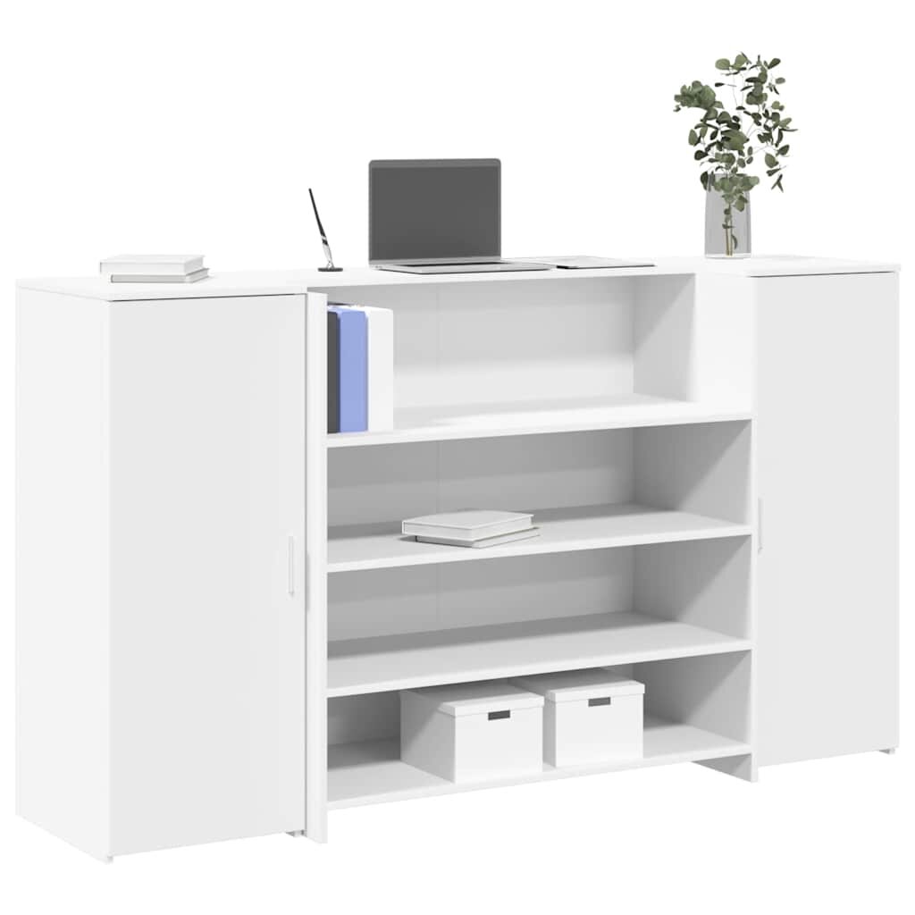 vidaXL Рецепционно бюро бяло 180x50x1035 см инженерно дърво