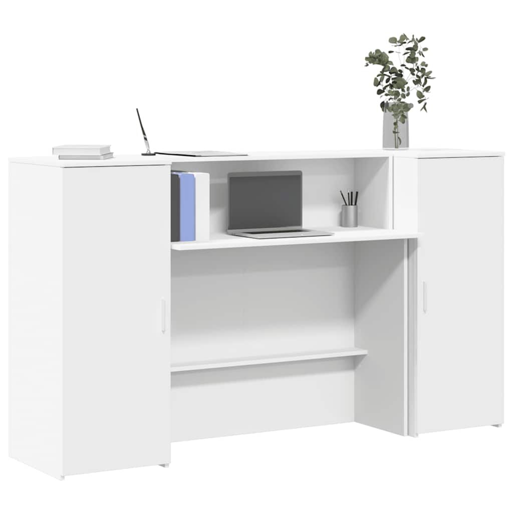 vidaXL Рецепционно бюро бяло 180x50x1035 см инженерно дърво
