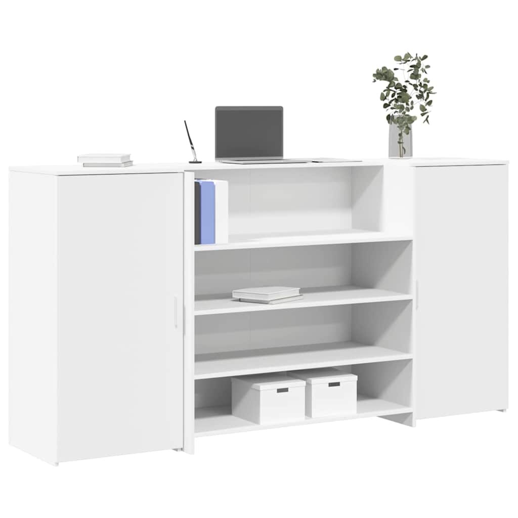 vidaXL Рецепционно бюро бяло 200x50x1035 см инженерно дърво