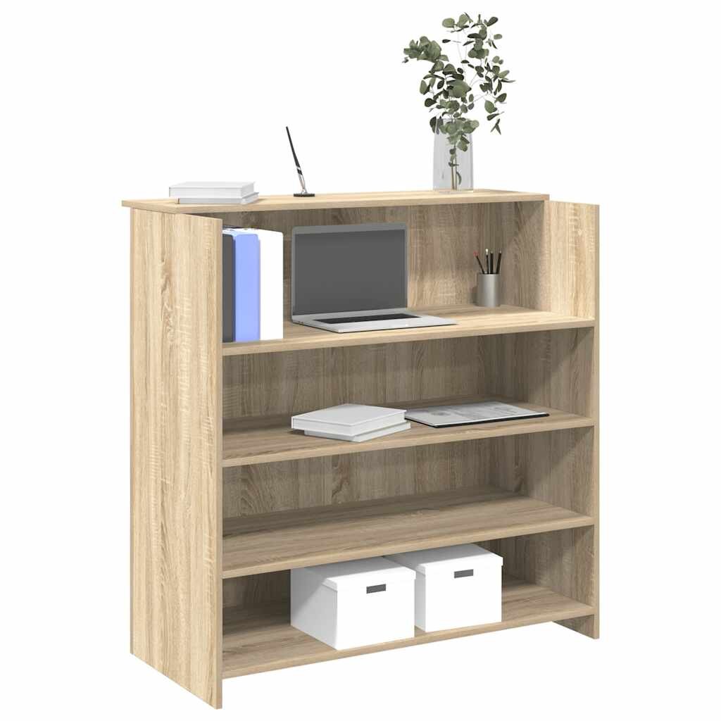 vidaXL Рецепционно бюро дъб сонома 100x50x1035 см инженерно дърво