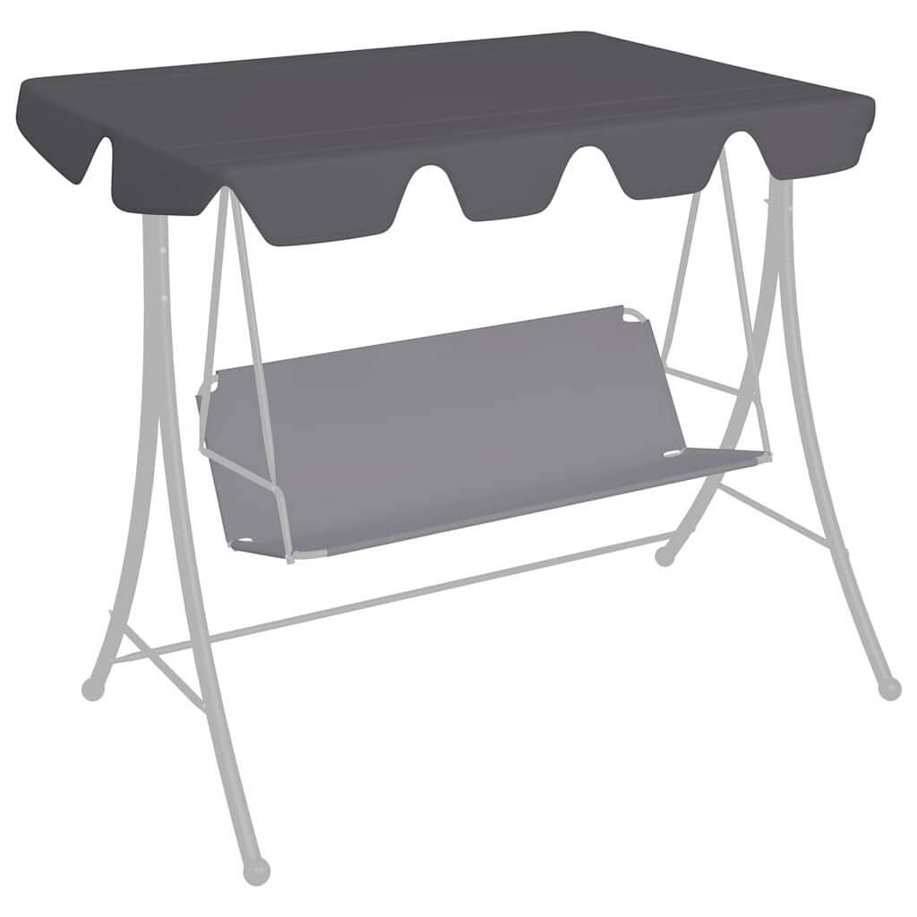 vidaXL Резервен сенник за градинска люлка антрацит 150/130x105/70 см