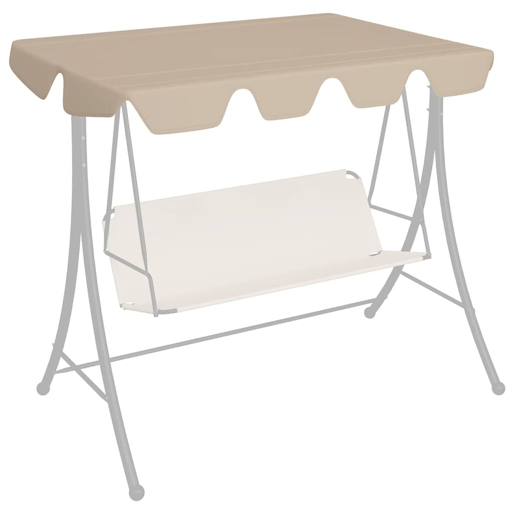vidaXL Резервен сенник за градинска люлка бежов 150/130x105/70 см
