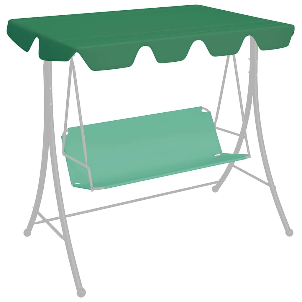 vidaXL Резервен сенник за градинска люлка зелен 188/168x145/110 см