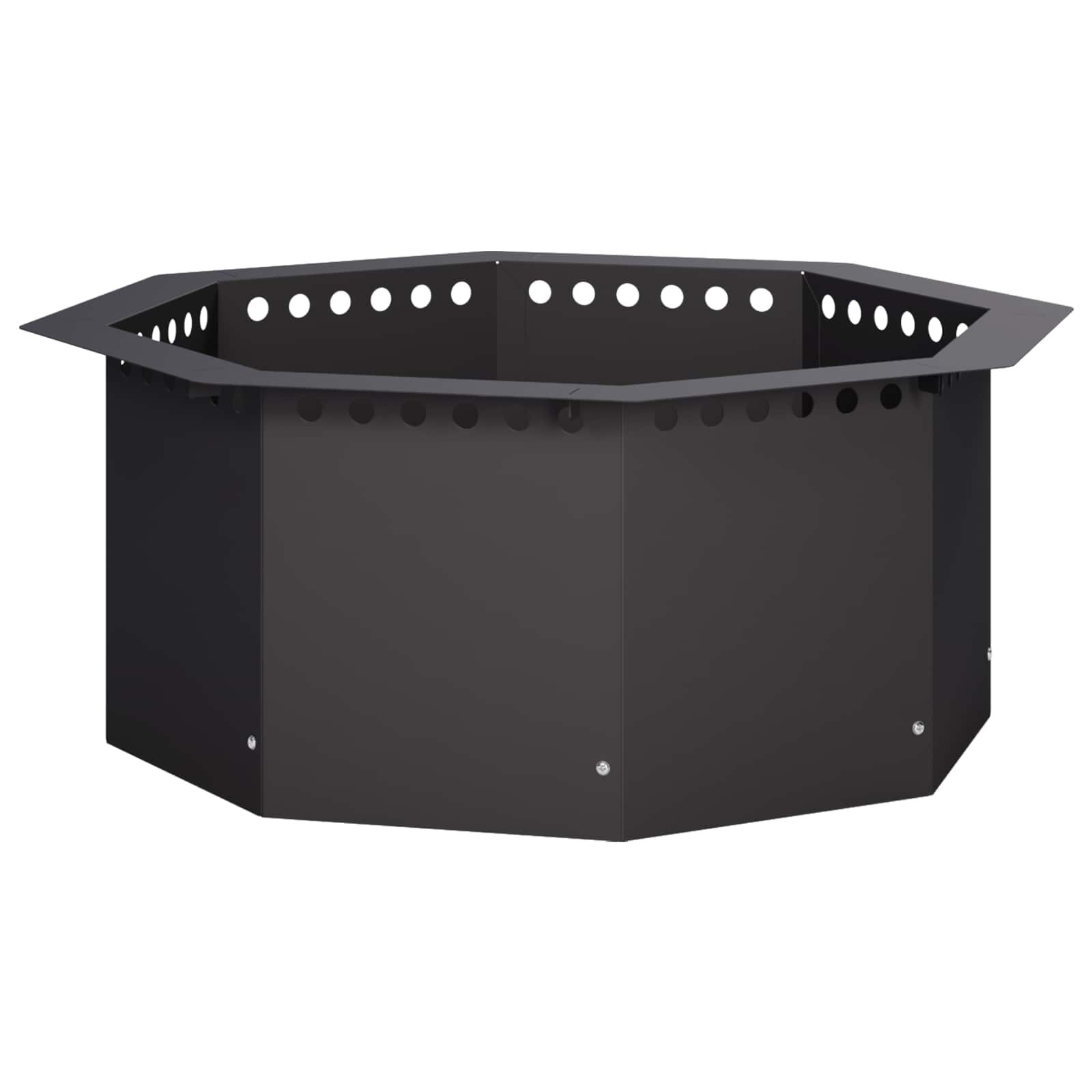 vidaXL Ринг за огнище Черно 60 x 60 x 25 см Стомана