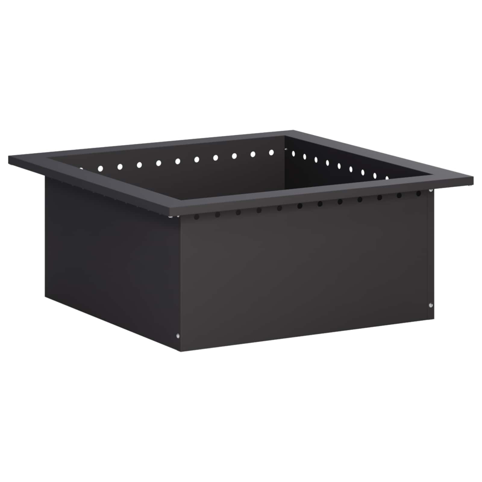 vidaXL Ринг за огнище Черно 60 x 60 x 25 см Стомана
