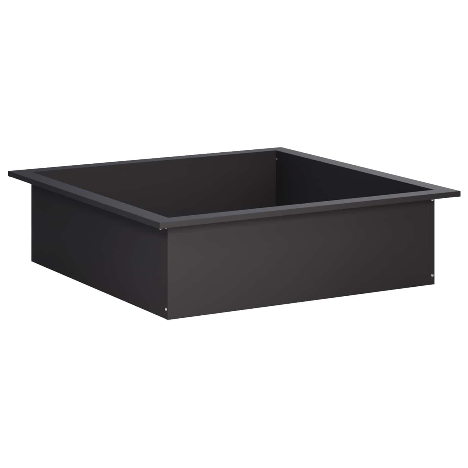 vidaXL Ринг за огнище Черно 90 x 90 x 25 см Стомана