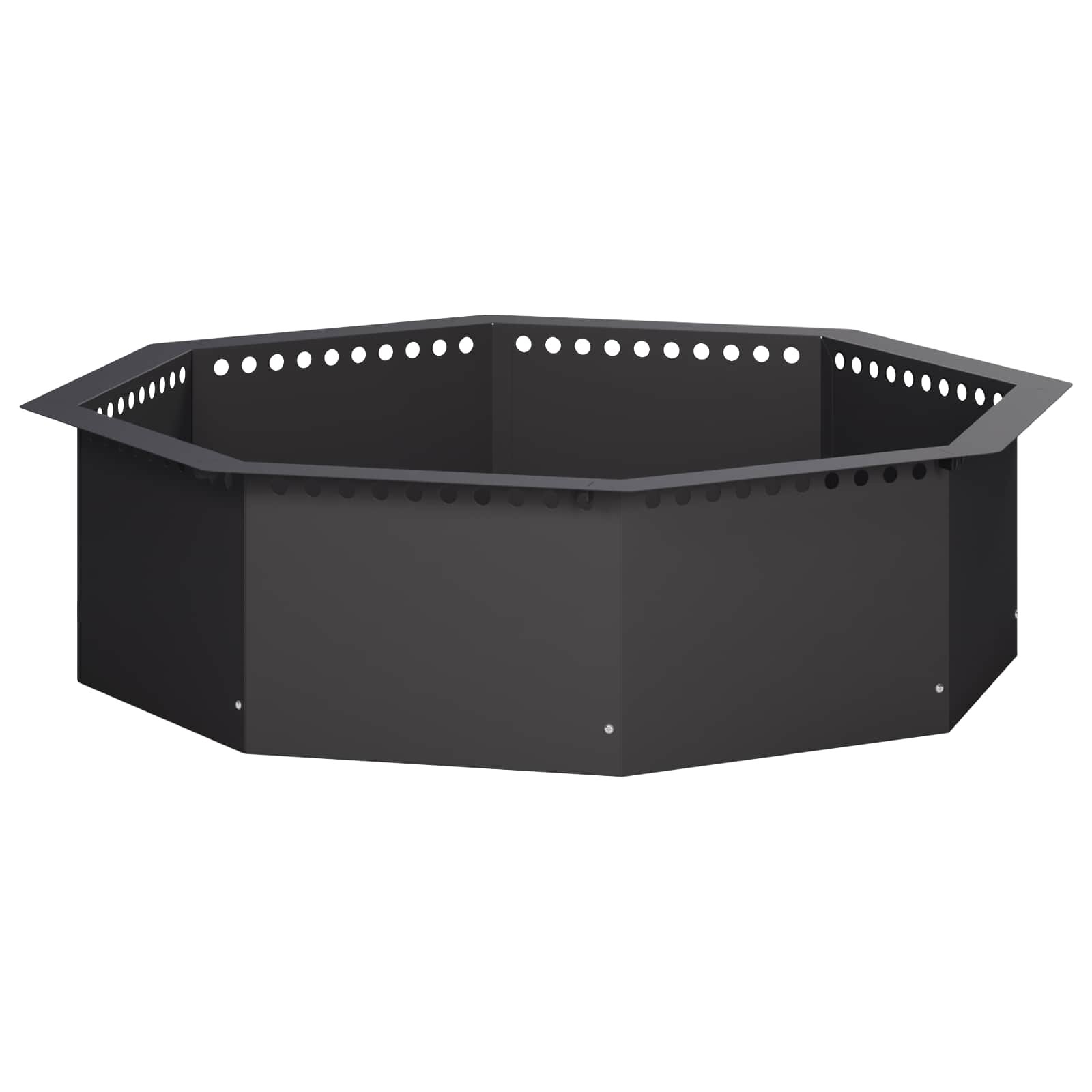 vidaXL Ринг за огнище Черно 90 x 90 x 25 см Стомана