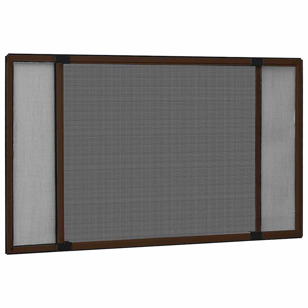 vidaXL Ролетен комарник за прозорци кафяв (75-143)x50 см