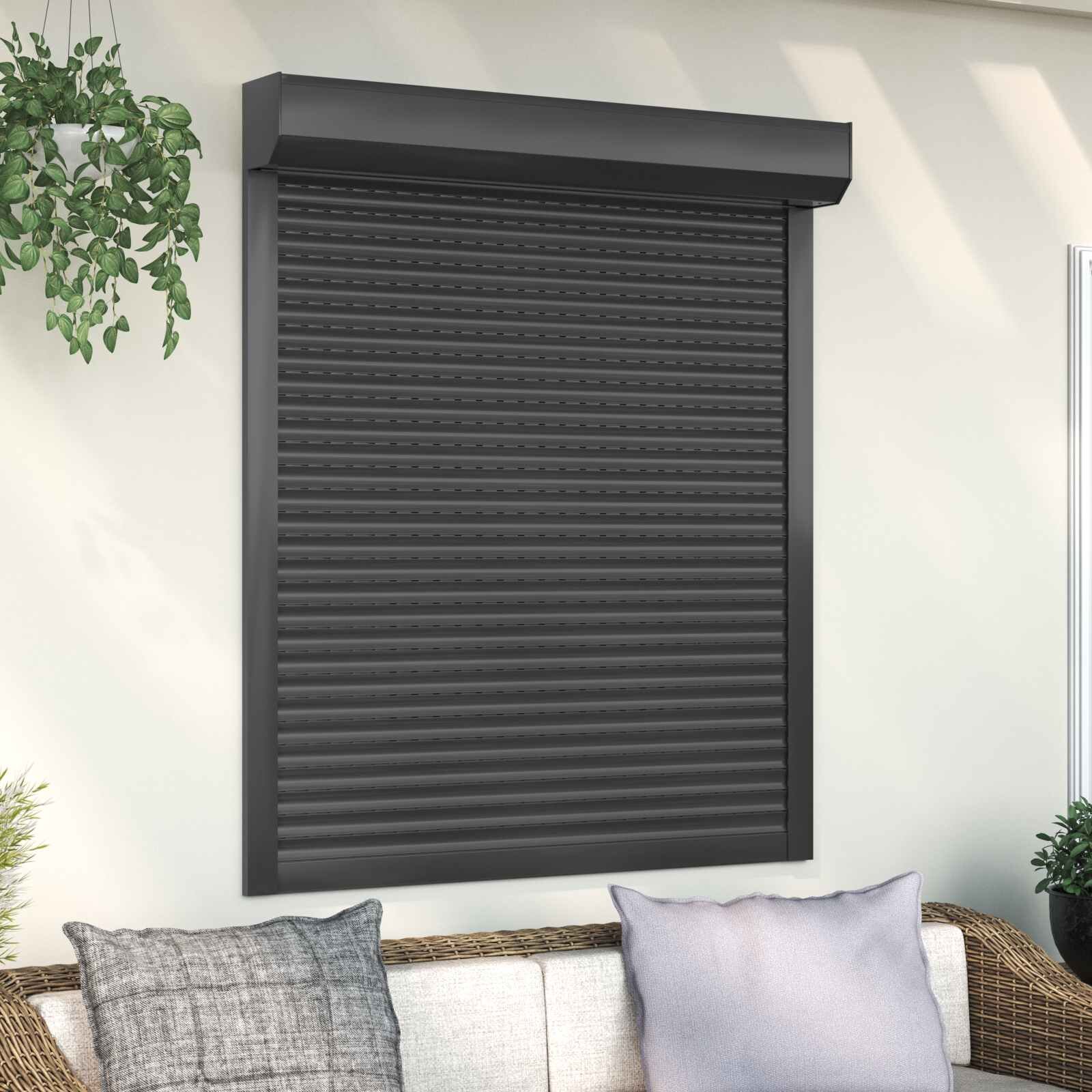 vidaXL Ролетна щора Антрацит 110 x 130 cm Алуминий и полиреутан