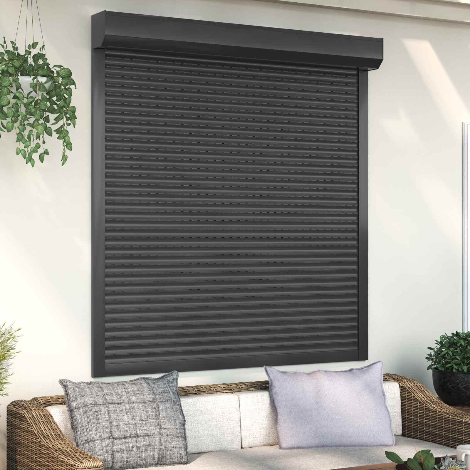 vidaXL Ролетна щора Антрацит 140 x 150 cm Алуминий и полиреутан