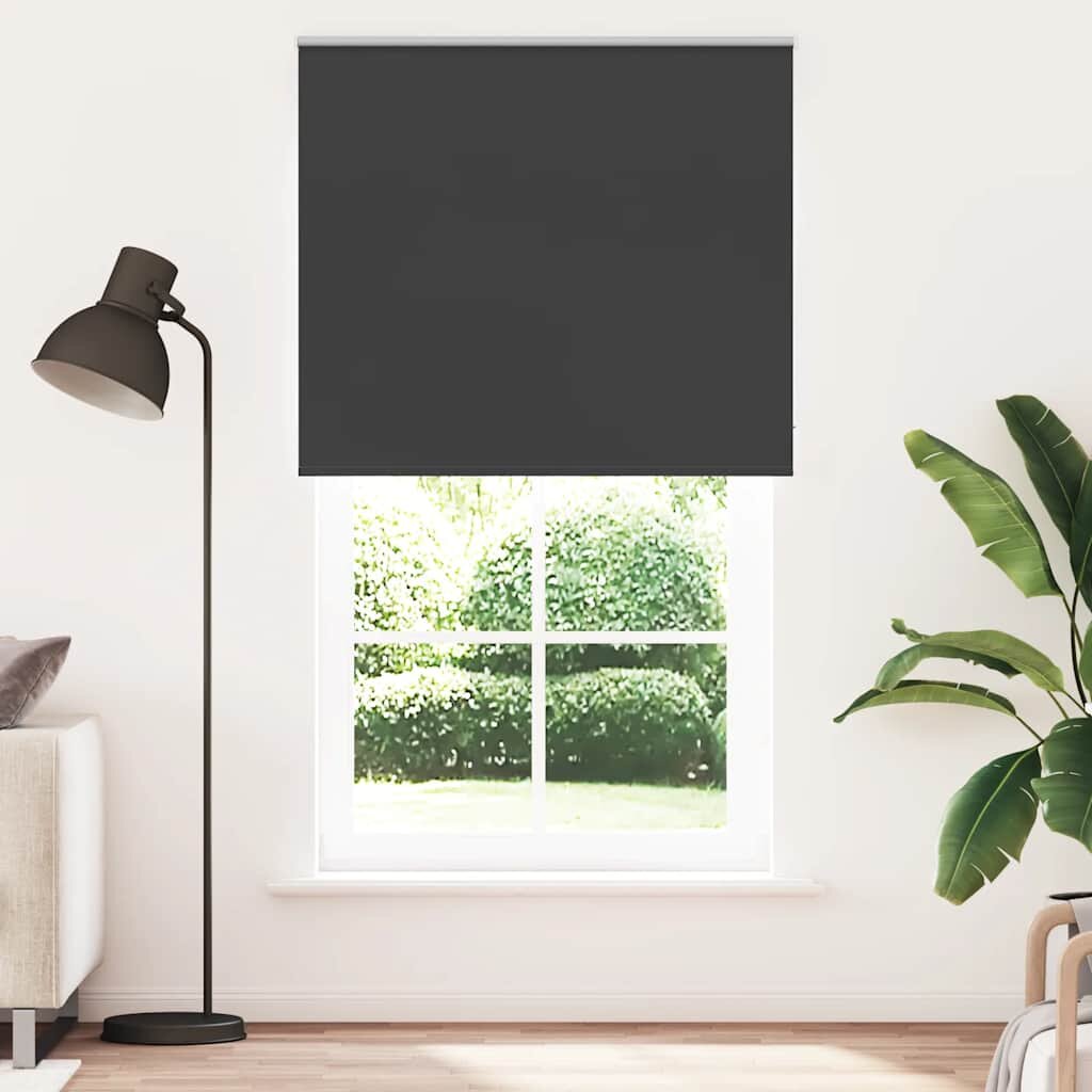 vidaXL Ролетна щора Blackout черна 130x210см ширина на тъканта 1266см