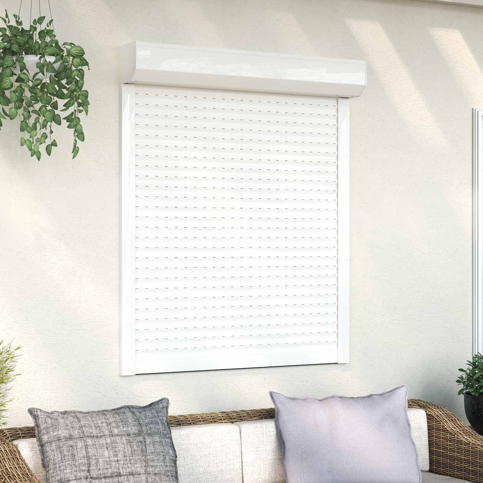 vidaXL Ролетна щора Бял 100 x 130 cm Алуминий и полиреутан
