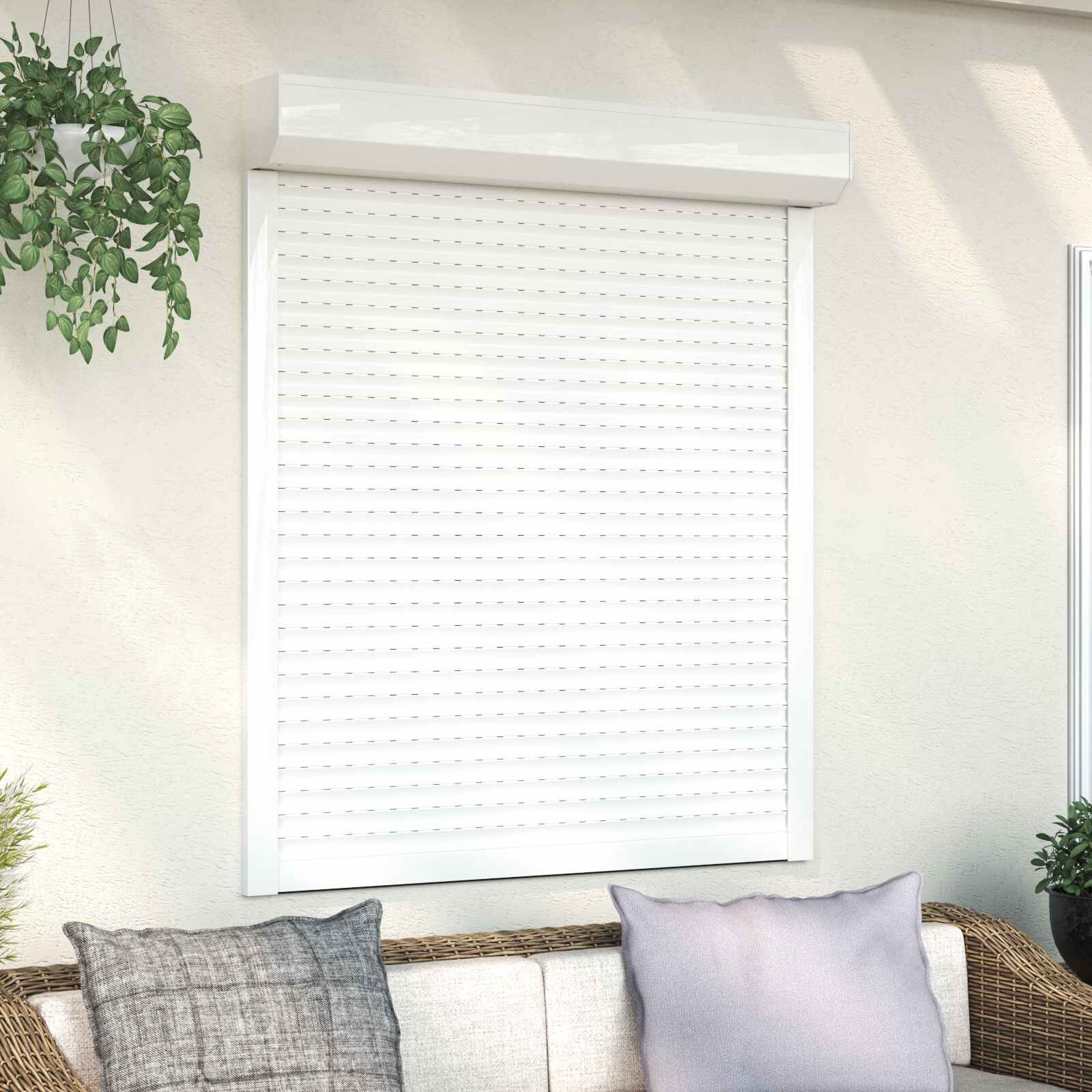 vidaXL Ролетна щора Бял 110 x 130 cm Алуминий и полиреутан