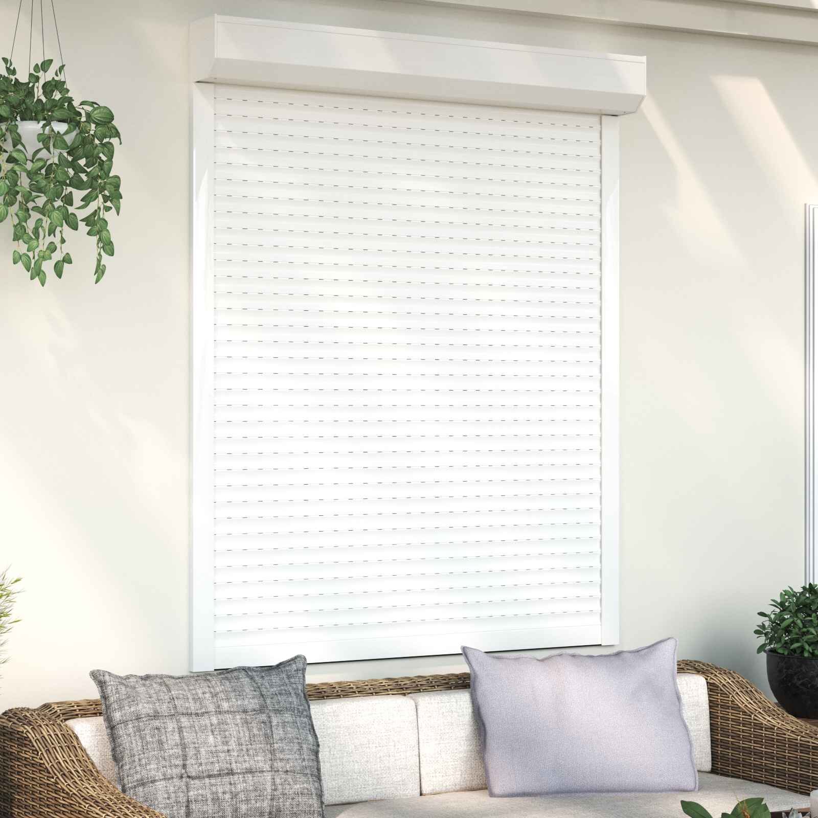 vidaXL Ролетна щора Бял 120 x 150 cm Алуминий и полиреутан