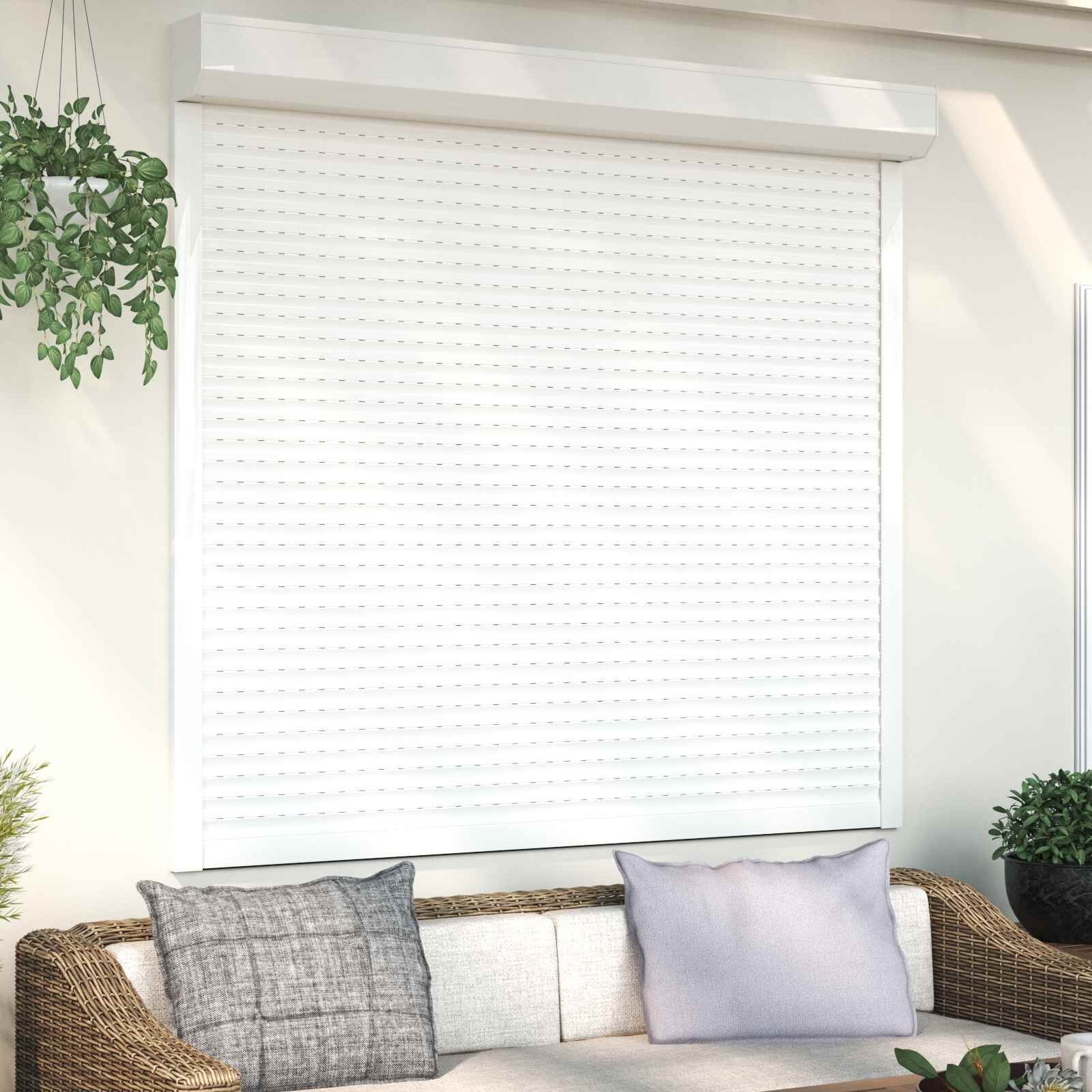 vidaXL Ролетна щора Бял 160 x 150 cm Алуминий и полиреутан