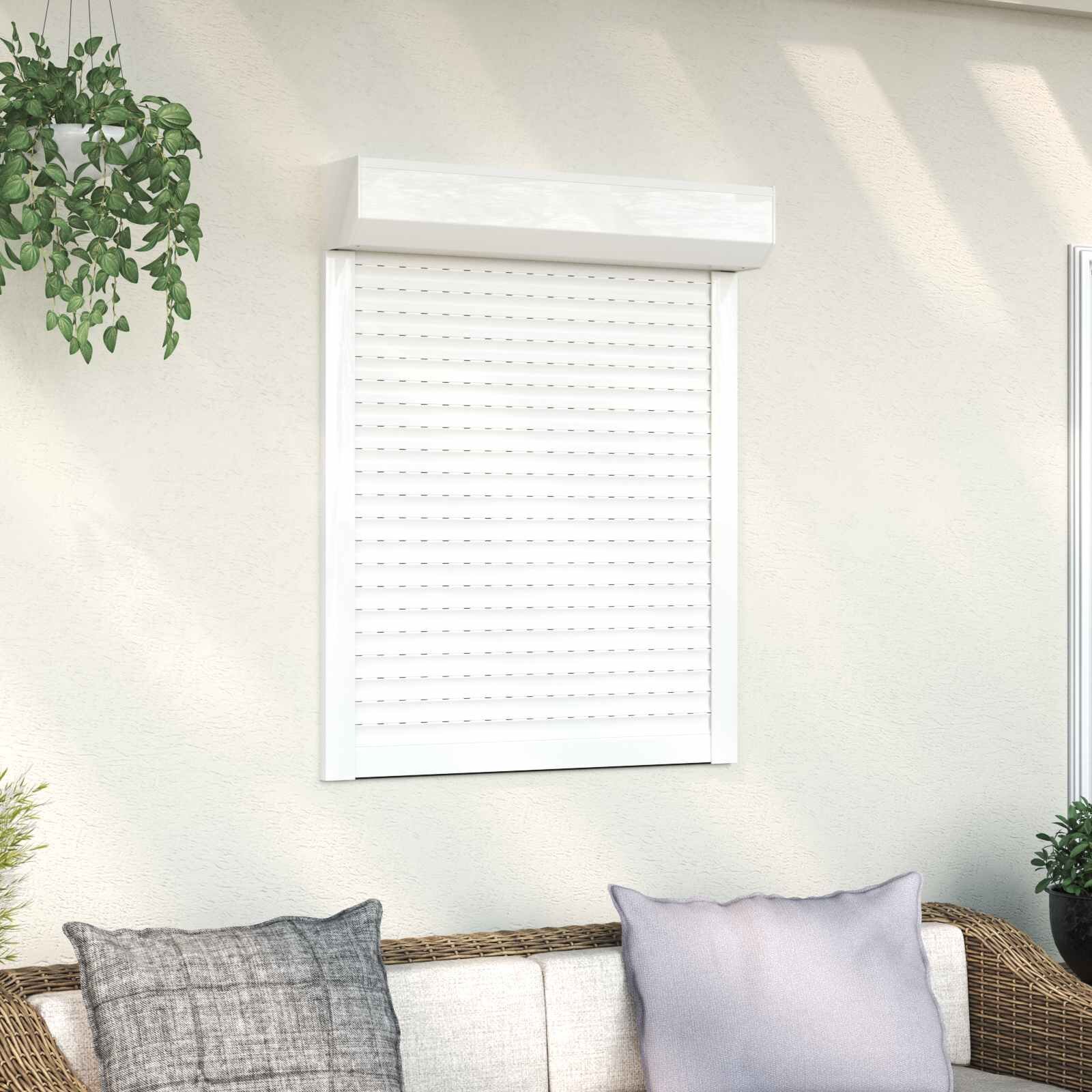 vidaXL Ролетна щора Бял 80 x 100 cm Алуминий и полиреутан