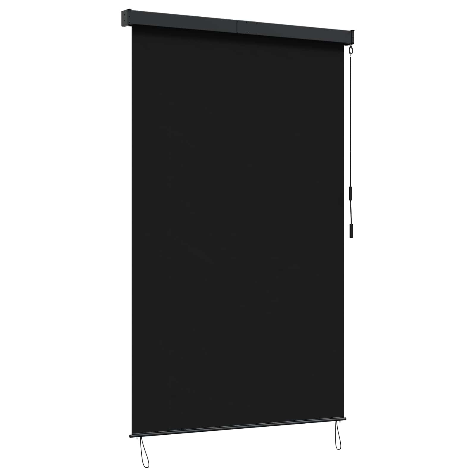 vidaXL Ролетна щора Черно 160 x 250 cm Текстил и Алуминий